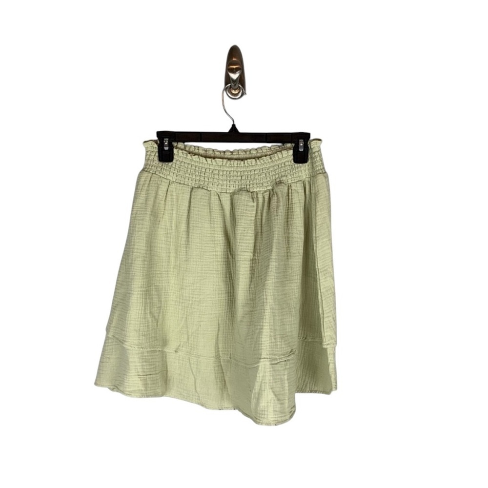 C&C California Light Green Ruffle Mini Skirt size Large